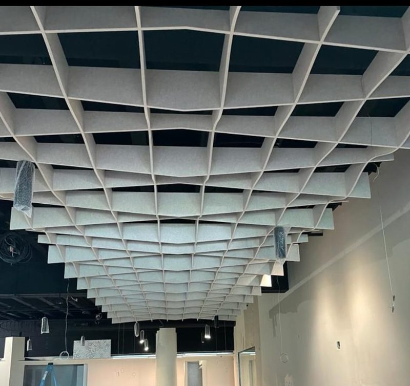Acoustic wall panel installed by FM Decoration Corp. in Miami