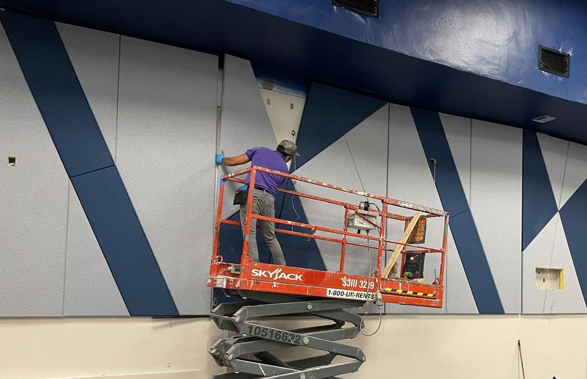 Acoustic wall panel installed by FM Decoration Corp. in Miami